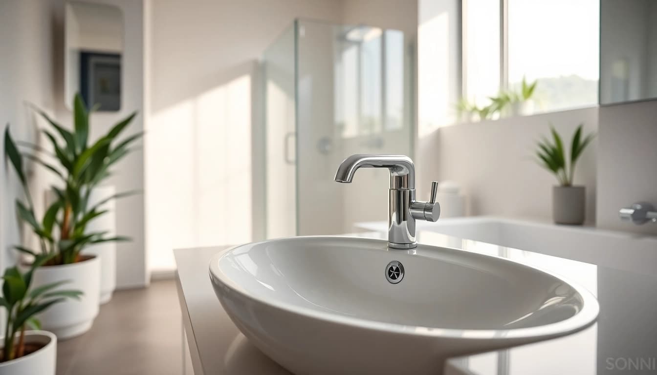 Elegante Badezimmergestaltung mit sonni sanitär Armaturen für ein modernes Ambiente