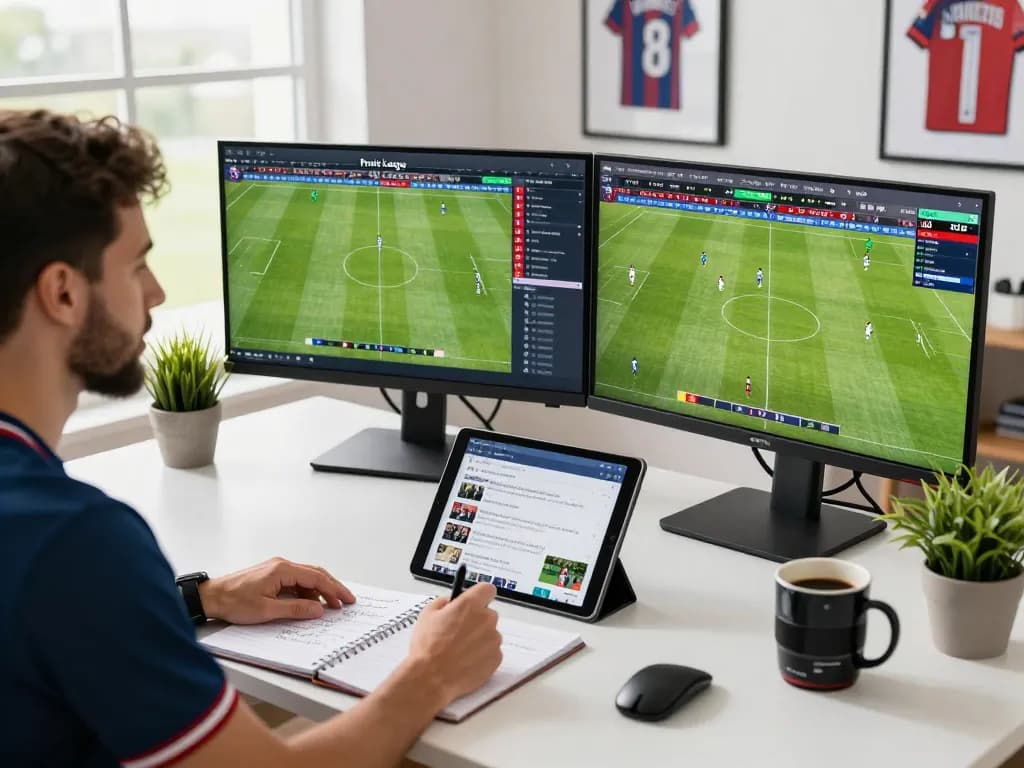 bongdalu ngoại hạng anh analysis with sports analyst at modern desk filled with live stats and graphics