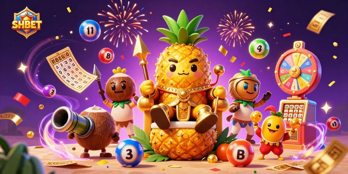 Experience thrilling gaming adventures at SHBET with vibrant characters and dynamic casino elements in a rich illustration.