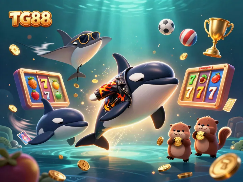 Catch big wins at TG88 with cheerful sea creatures and vibrant casino elements.