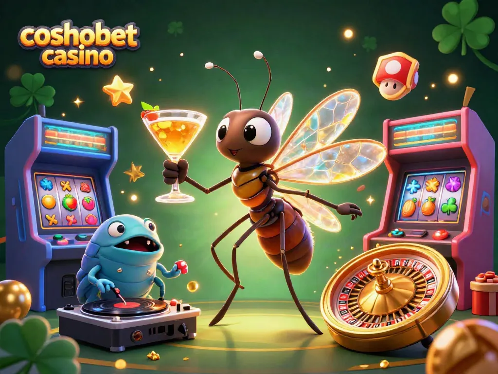 Join the excitement at Cosmobet Casino with a playful twist featuring a frozen mosquito mascot and a trilobite DJ.