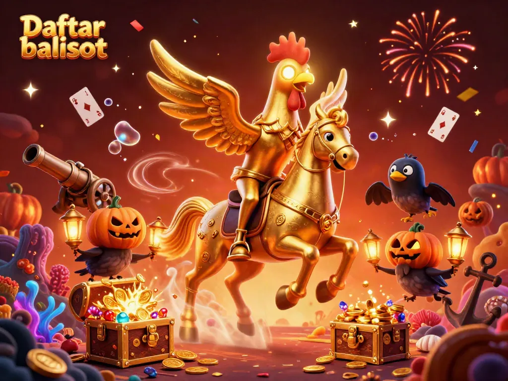 Engage in thrilling gameplay at Daftar balisot with vibrant treasures and festive casino elements.