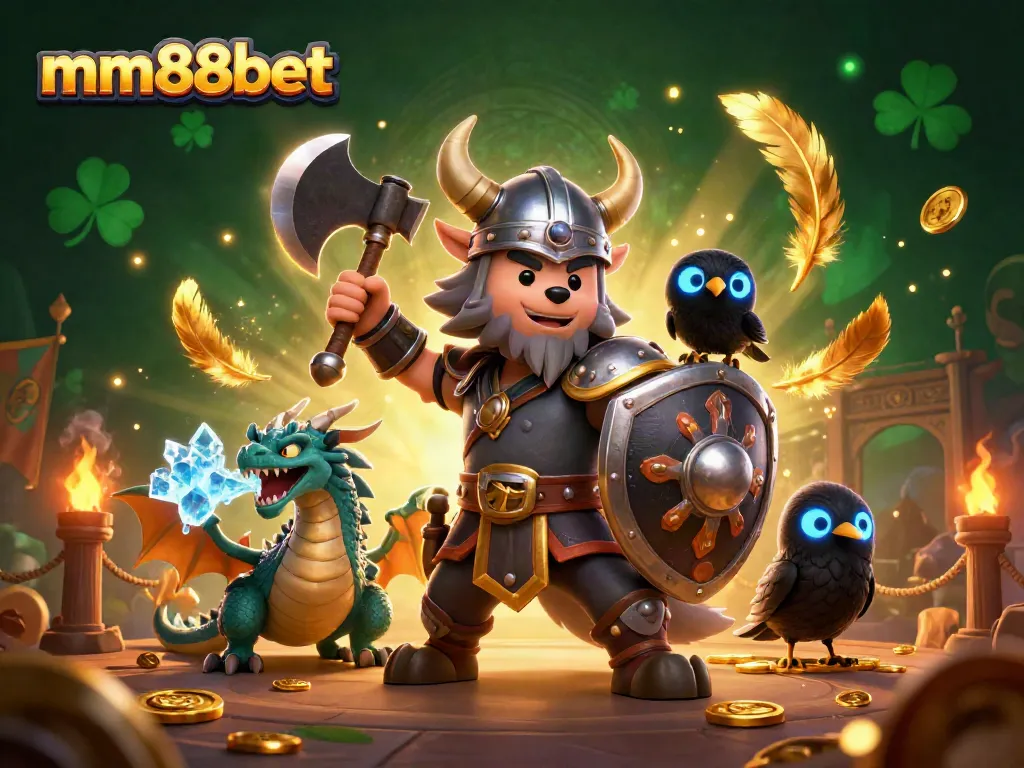 Experience thrilling gameplay with mm88bet in a vibrant, fantasy-themed digital casino illustration.
